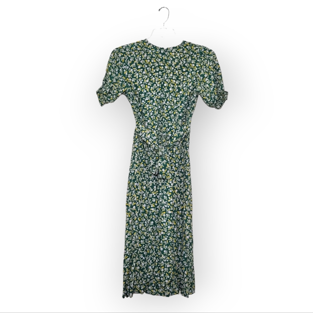 Faithfull The Brand Anthropologie Farah Midi Dress Green Floral 2 - Picture 8 of 13